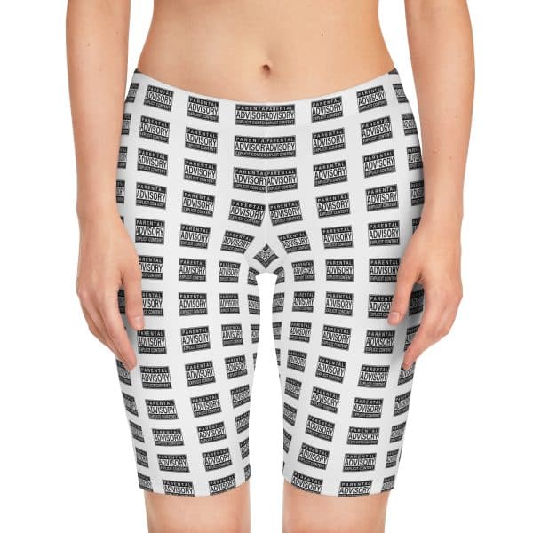 Women's Bike Shorts (AOP) Parental Advisory Explicit Content - Image 9
