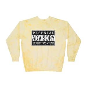 Parental Advisory Explicit Content Unisex Color Blast Crewneck Sweatshirt