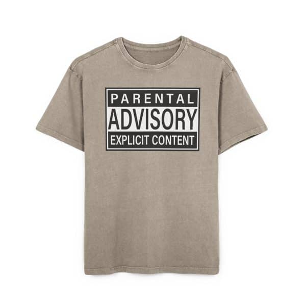 Parental Advisory Explicit Content Men's Acid Washed Heavy Oversize Tee - Image 9
