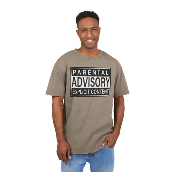 Parental Advisory Explicit Content Men's Acid Washed Heavy Oversize Tee - Image 11