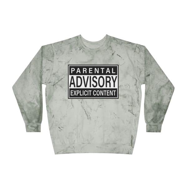 Parental Advisory Explicit Content Unisex Color Blast Crewneck Sweatshirt - Image 9