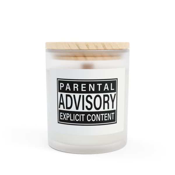 Parental Advisory Explicit Content Frosted Glass Candle, 11oz - Image 13