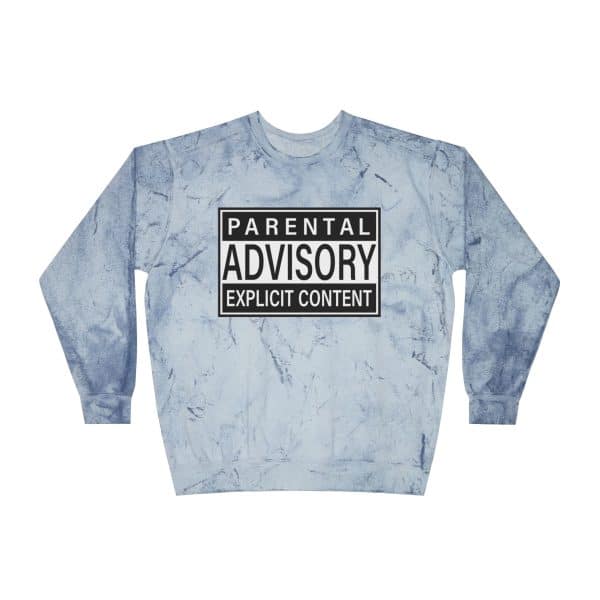 Parental Advisory Explicit Content Unisex Color Blast Crewneck Sweatshirt - Image 13
