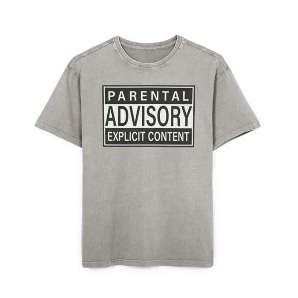 Parental Advisory Explicit Content Men's Acid Washed Heavy Oversize Tee - Image 13