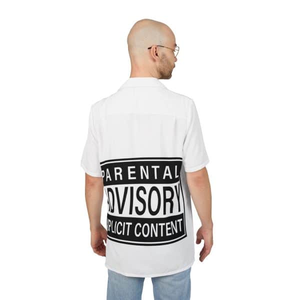 Parental Advisory Explicit Content Unisex Hawaiian Button-Down Shirt (AOP) - Image 8