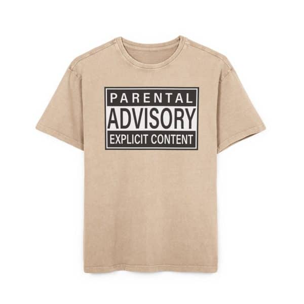 Parental Advisory Explicit Content Men's Acid Washed Heavy Oversize Tee - Image 5