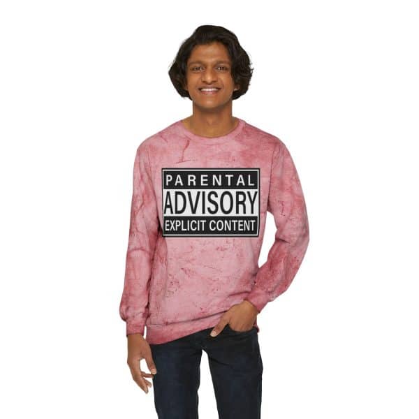 Parental Advisory Explicit Content Unisex Color Blast Crewneck Sweatshirt - Image 23
