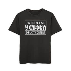 Parental Advisory Explicit Content Men's Acid Washed Heavy Oversize Tee