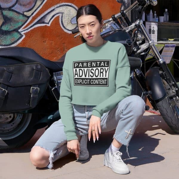 Parental Advisory Explicit Content Women's Cropped Sweatshirt - Image 15