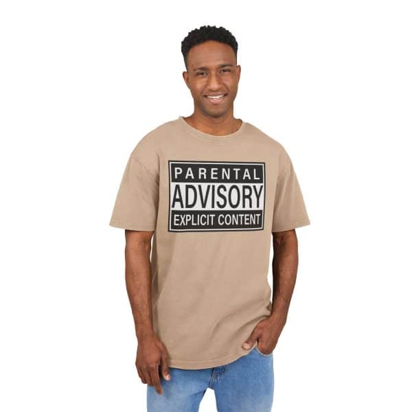 Parental Advisory Explicit Content Men's Acid Washed Heavy Oversize Tee - Image 7