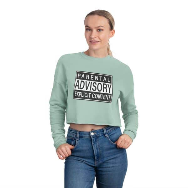 Parental Advisory Explicit Content Women's Cropped Sweatshirt - Image 16