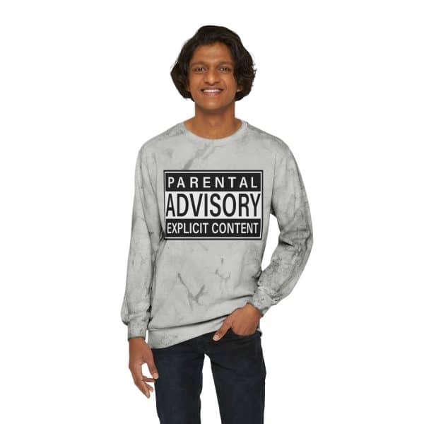 Parental Advisory Explicit Content Unisex Color Blast Crewneck Sweatshirt - Image 7
