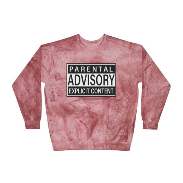 Parental Advisory Explicit Content Unisex Color Blast Crewneck Sweatshirt - Image 21