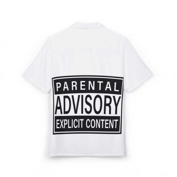 Parental Advisory Explicit Content Unisex Hawaiian Button-Down Shirt (AOP) - Image 2
