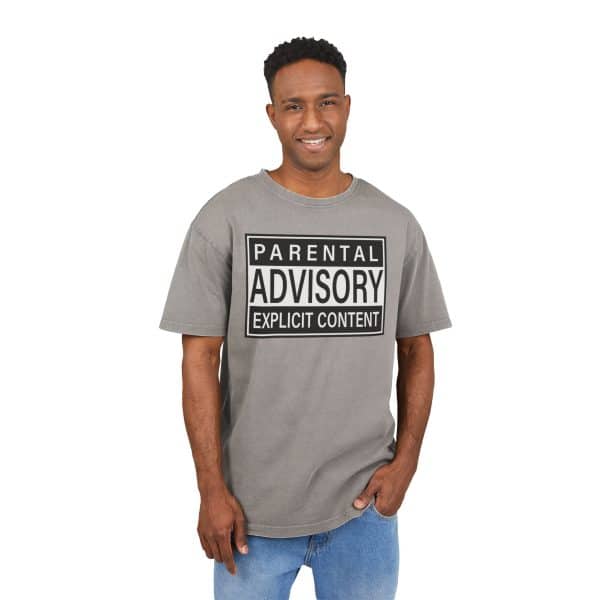 Parental Advisory Explicit Content Men's Acid Washed Heavy Oversize Tee - Image 15